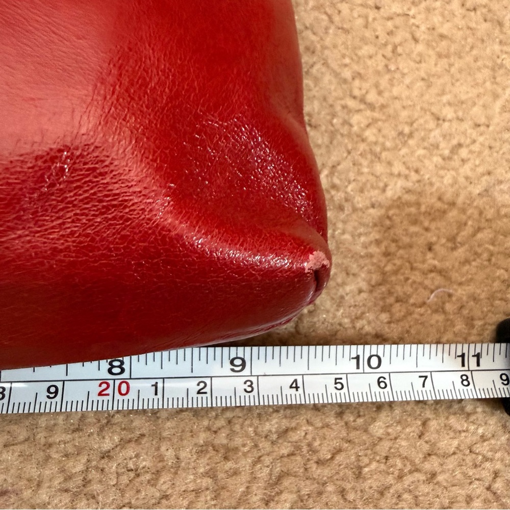 HOBO red leather zip top minimalist clutch southwestern - Picture 6 of 16
